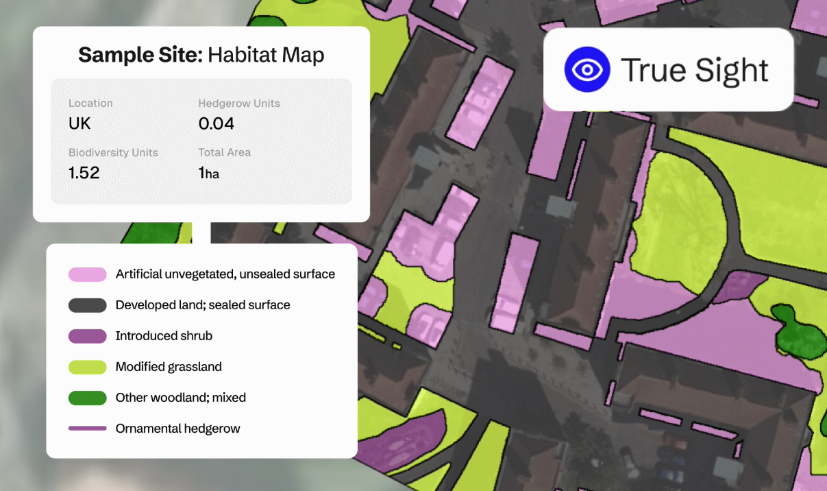 A digital habitat map titled 